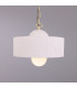 Seville Ceramic Dome Pendant |Matte White Striped |Polished Brass-2