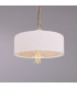 Seville Ceramic Dome Pendant |Matte White Striped |Polished Brass-4