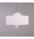 Seville Ceramic Dome Pendant |Matte White Striped |Polished Brass-5