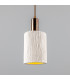 Senna Pendant Matte White Striped Antique Brass-1