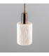 Senna Pendant Matte White Striped Antique Brass-2
