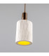 Senna Pendant Matte White Striped Antique Brass-3