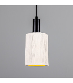 Senna Pendant Matte White Striped Matte Black-1