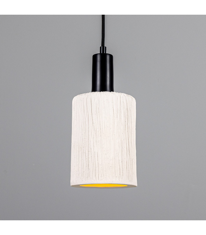 Senna Pendant Matte White Striped Matte Black-1
