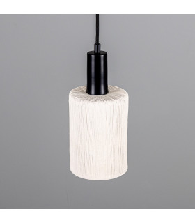 Senna Pendant Matte White Striped Matte Black-2