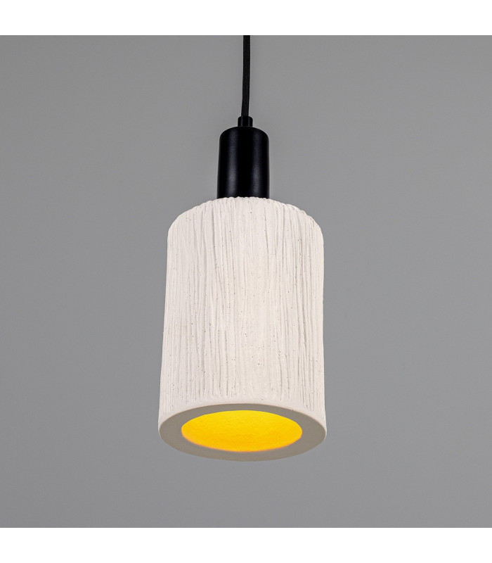 Senna Pendant Matte White Striped Matte Black-3