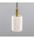 Senna Pendant Matte White Striped Polished Brass-2