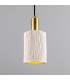 Senna Pendant Matte White Striped Satin Brass-1