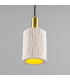 Senna Pendant Matte White Striped Satin Brass-3