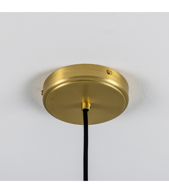 Senna Pendant Matte White Striped Satin Brass-5