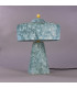 Seville Ceramic Table Lamp Blue Earth Satin Brass-1