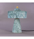 Seville Ceramic Table Lamp Blue Earth Satin Brass-2