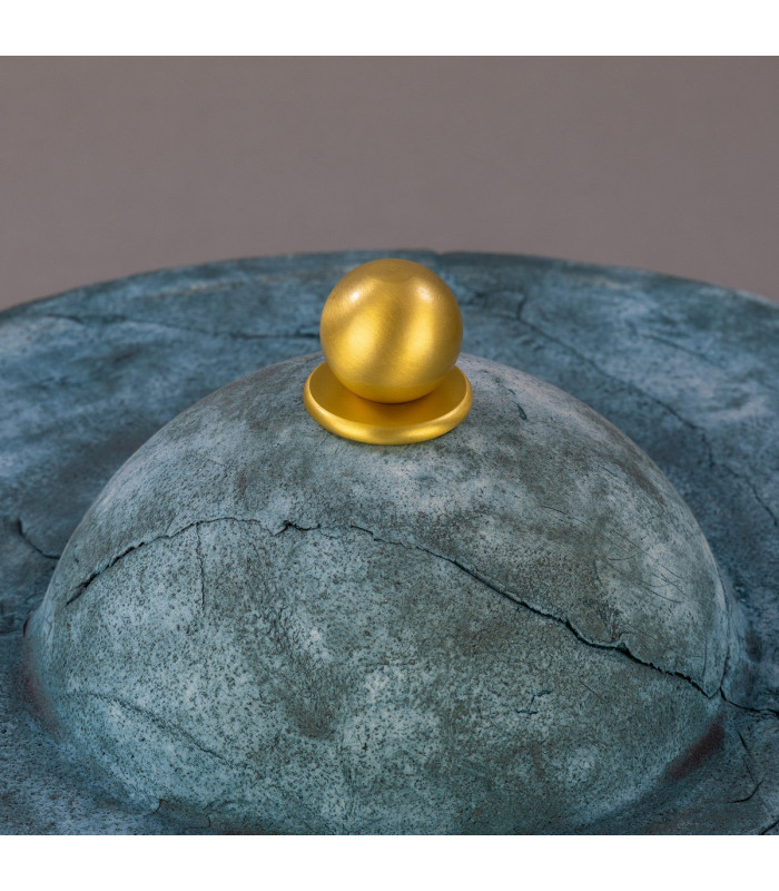 Seville Ceramic Table Lamp Blue Earth Satin Brass-5