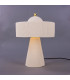 Seville Ceramic Table Lamp|Matt White Striped Polished Brass-2