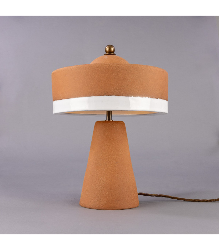 Seville Ceramic TL Terracotta White Antique Brass-1
