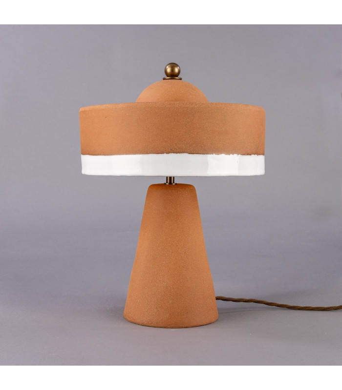 Seville Ceramic TL Terracotta White Antique Brass-2