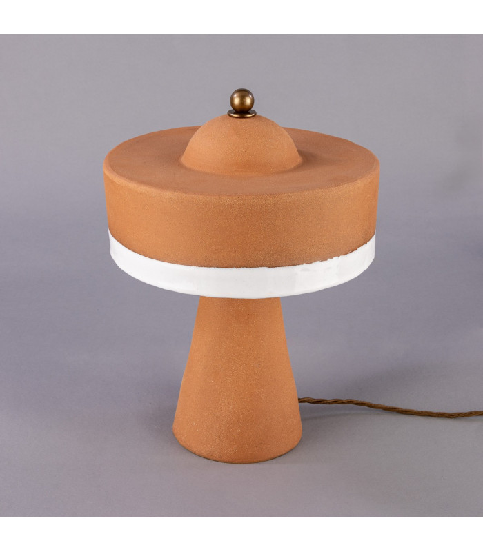Seville Ceramic TL Terracotta White Antique Brass-3