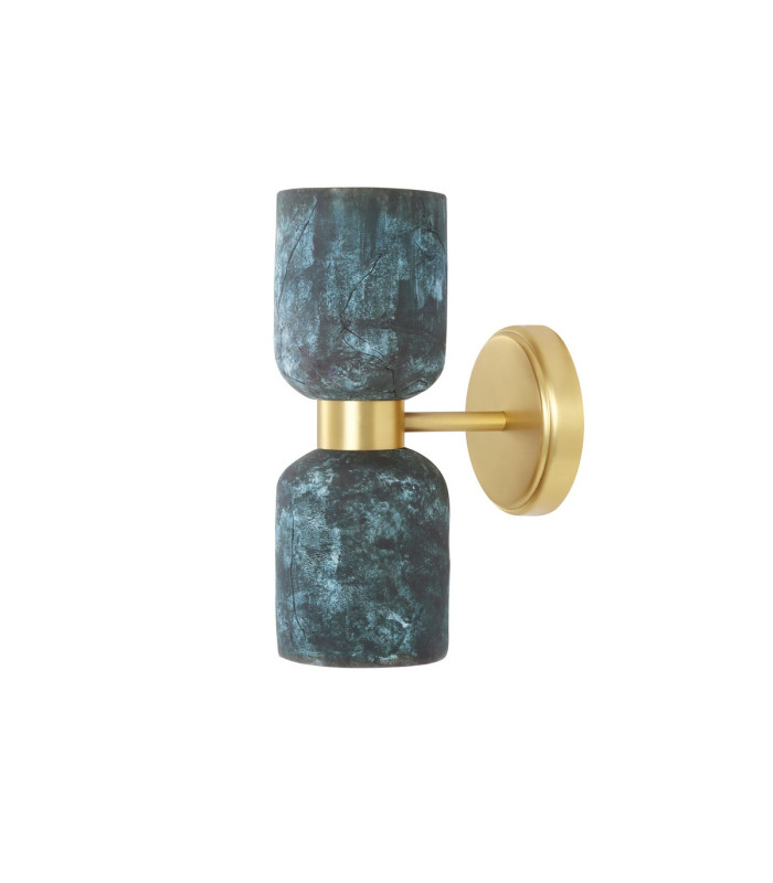 Sakura Wall Light Blue Earth Satin Brass-2