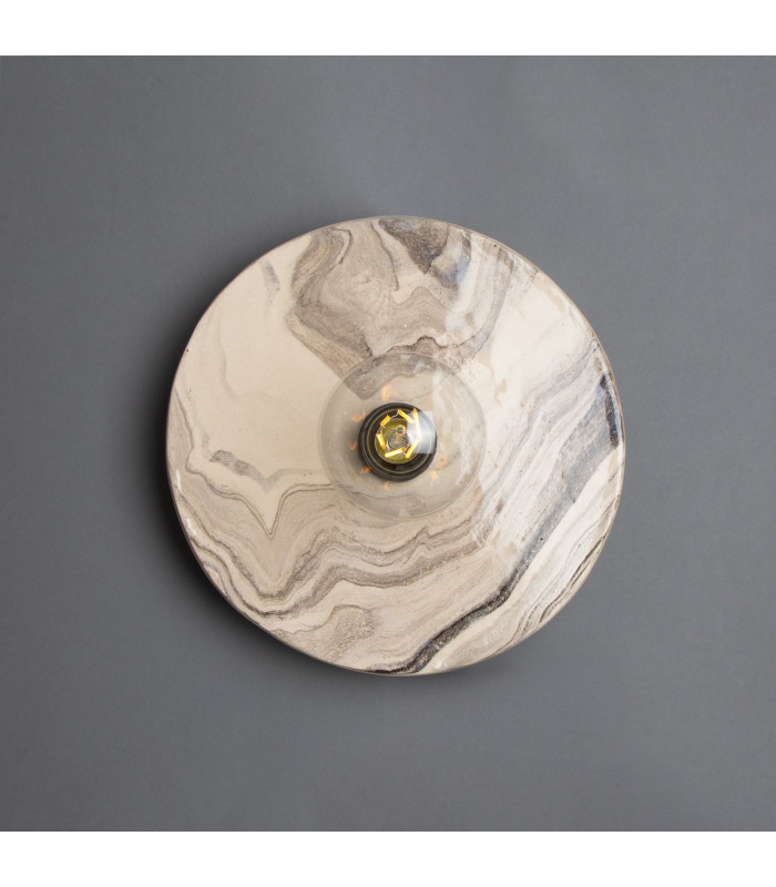 Bog Oak Wall Light Marbled Matt Black-2