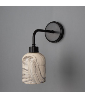 Osier Wall Light Marbled Matt Black-1