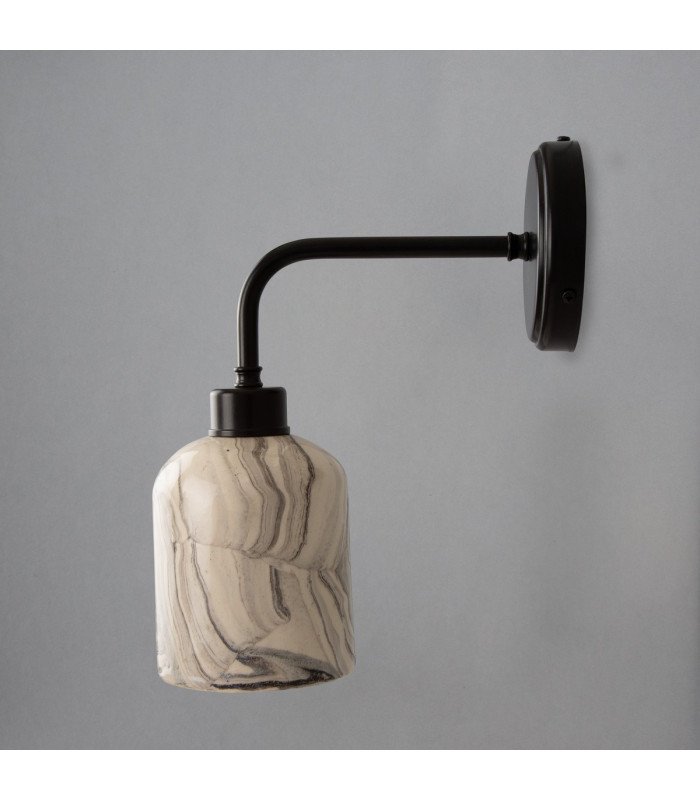 Osier Wall Light Marbled Matt Black-3