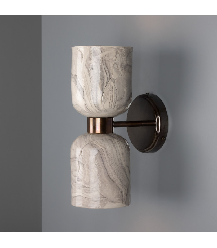 Sakura Wall Light Marbled Antique Brass-1