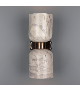 Sakura Wall Light Marbled Antique Brass-2