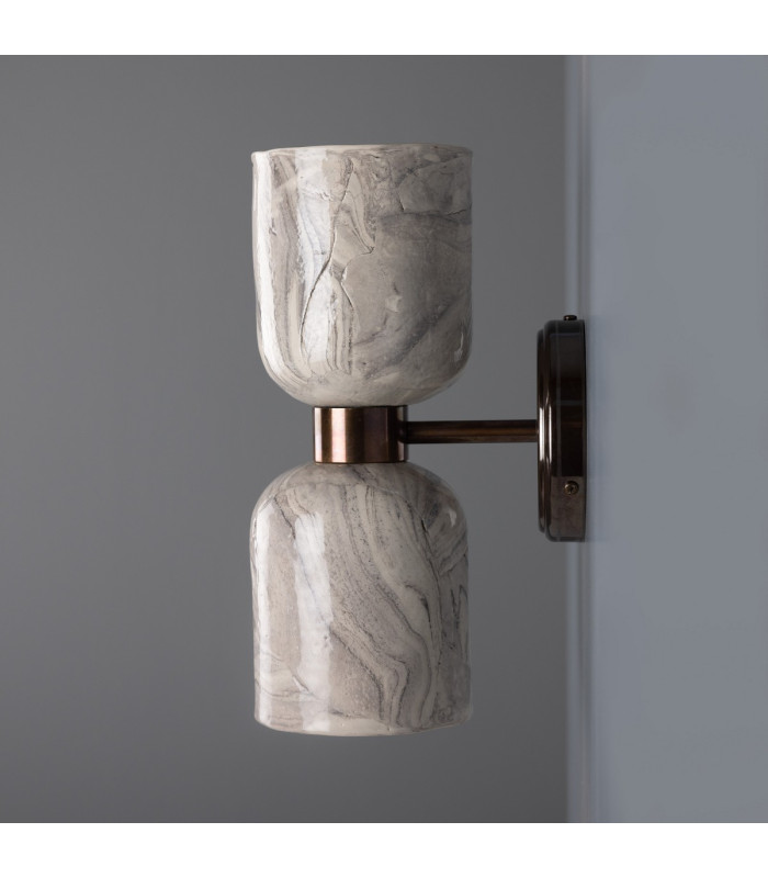 Sakura Wall Light Marbled Antique Brass-3