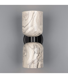 Sakura Wall Light Marbled Matte Black-2