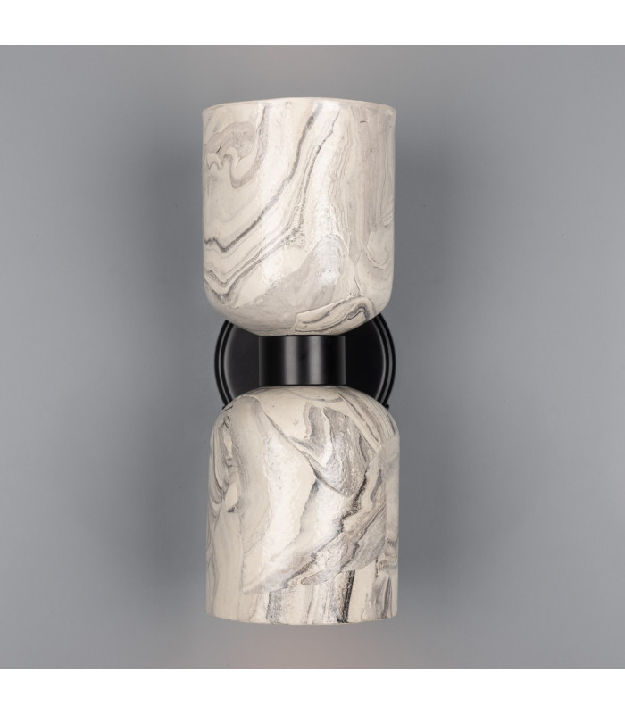 Sakura Wall Light Marbled Matte Black-2