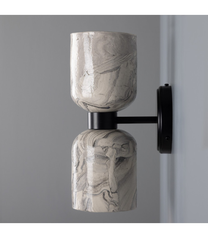 Sakura Wall Light Marbled Matte Black-3