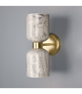 Sakura Wall Light Marbled Satin Brass-1