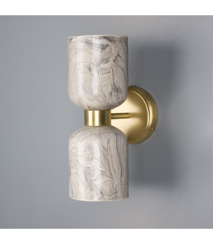 Sakura Wall Light Marbled Satin Brass-1