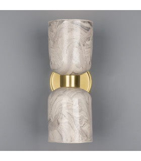 Sakura Wall Light Marbled Satin Brass-2