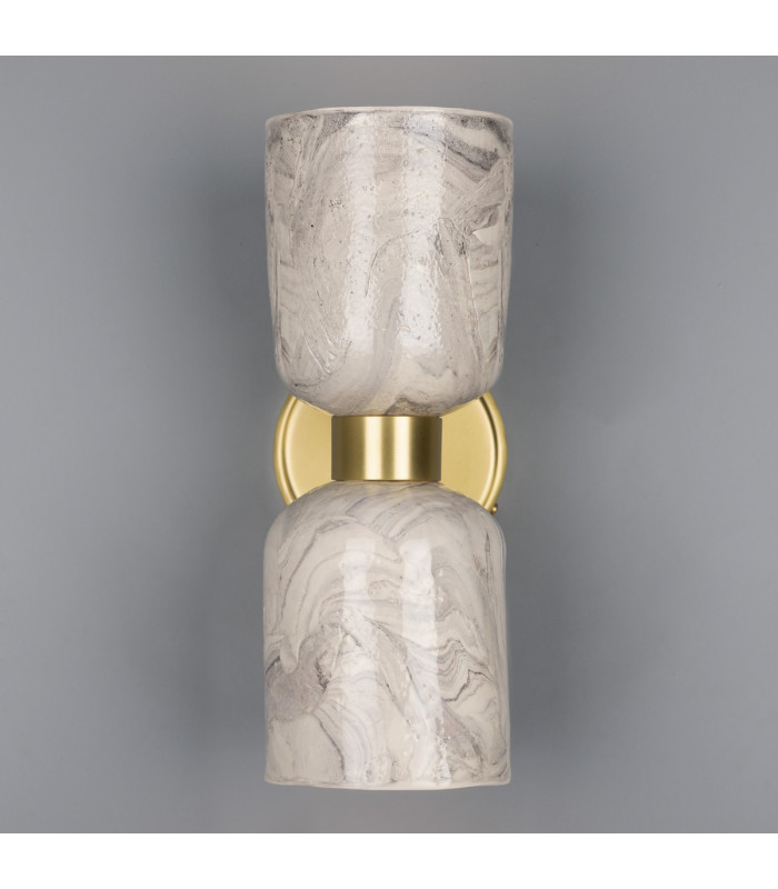 Sakura Wall Light Marbled Satin Brass-2