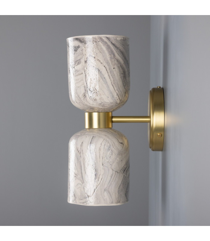 Sakura Wall Light Marbled Satin Brass-3
