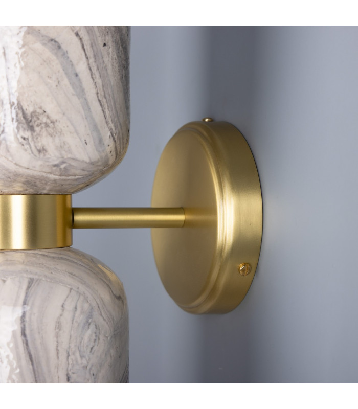 Sakura Wall Light Marbled Satin Brass-4