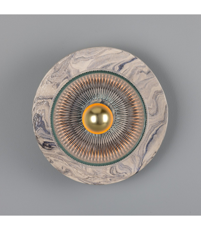 Soraya Ceramic Wall Light Marbled Matt Black-2