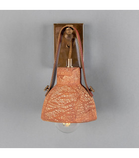 Nagi Wall Light Red Iron Antique Brass Red Strap-2