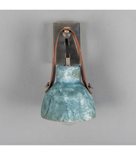 Nagi Wall Light Blue Earth Antique Silver Red Strap-2