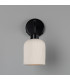 Osier Wall Light Matte White Striped Matte Black-3