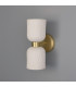Sakura Wall Light Matte White Striped Satin Brass-1