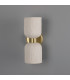 Sakura Wall Light Matte White Striped Satin Brass-2