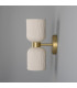 Sakura Wall Light Matte White Striped Satin Brass-3