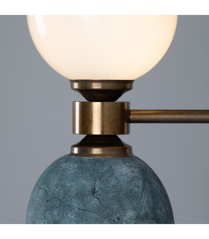 Kobe Ceramic Globe Wall Light Blue Earth Antique Brass-4