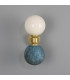 Kobe Ceramic Globe Wall Light Blue Earth Satin Brass-2