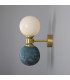 Kobe Ceramic Globe Wall Light Blue Earth Satin Brass-3