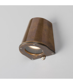 Wade Outdoor Wall Mounted Spotlight Antique Brass IP54-1
