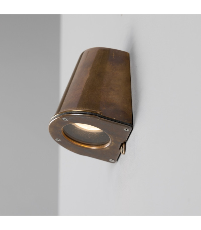 Wade Outdoor Wall Mounted Spotlight Antique Brass IP54-5