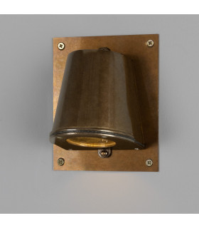 Wade Outdoor Wall Light With Back Plate Antique Brass IP54-1